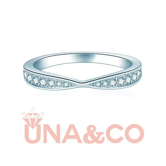 Gently tapered Moissanite band UNA&CO