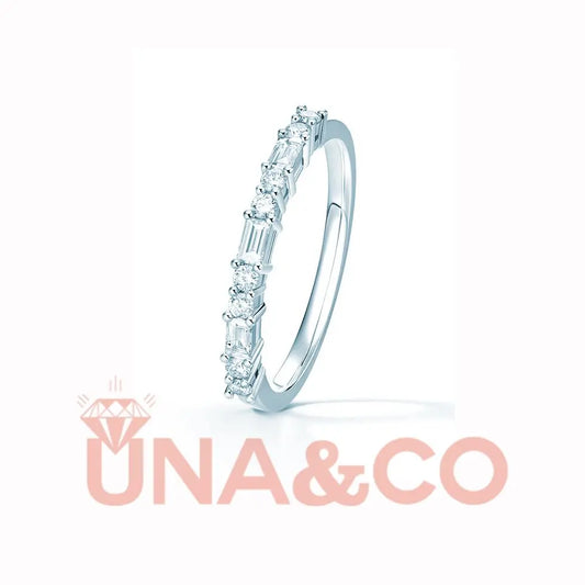 Round and T Shape Combination Moissanite Ring UNA&CO