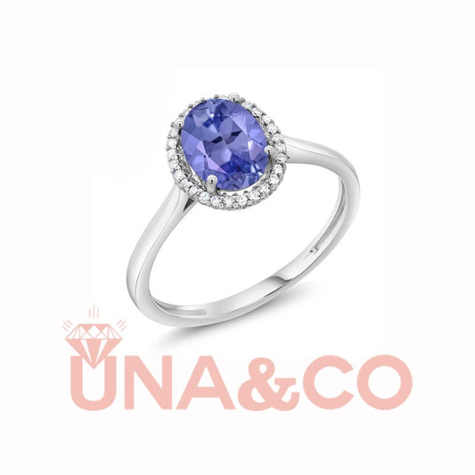 Oval Blue Tanzanite Gem Ring