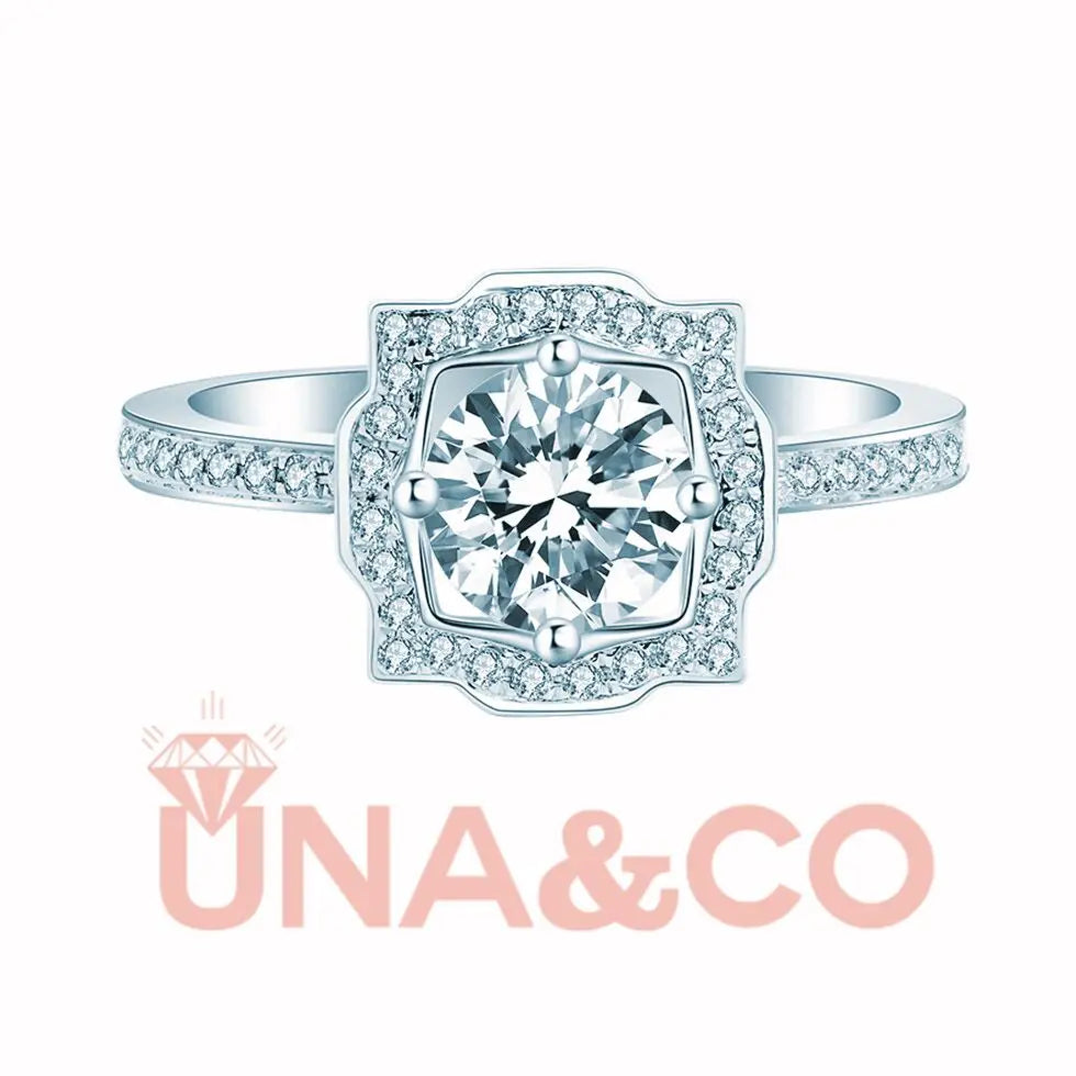 Geometric Model Square Engagement Ring UNA&CO