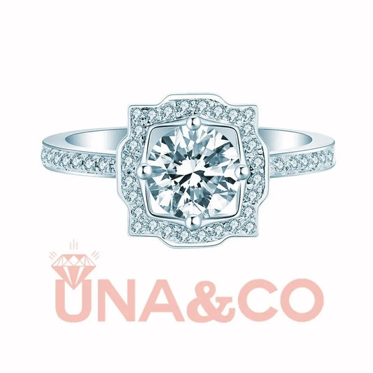 Geometric Model Square Engagement Ring UNA&CO
