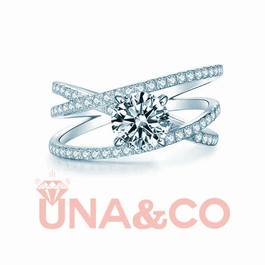 Interweaving Four Prong Engagement Ring UNA&CO