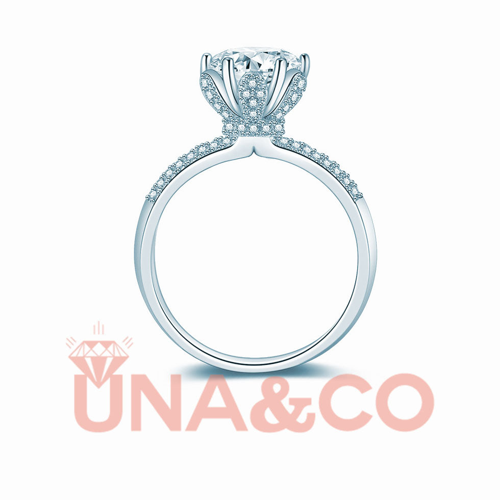 Six Prong Bouquet Engagement Ring