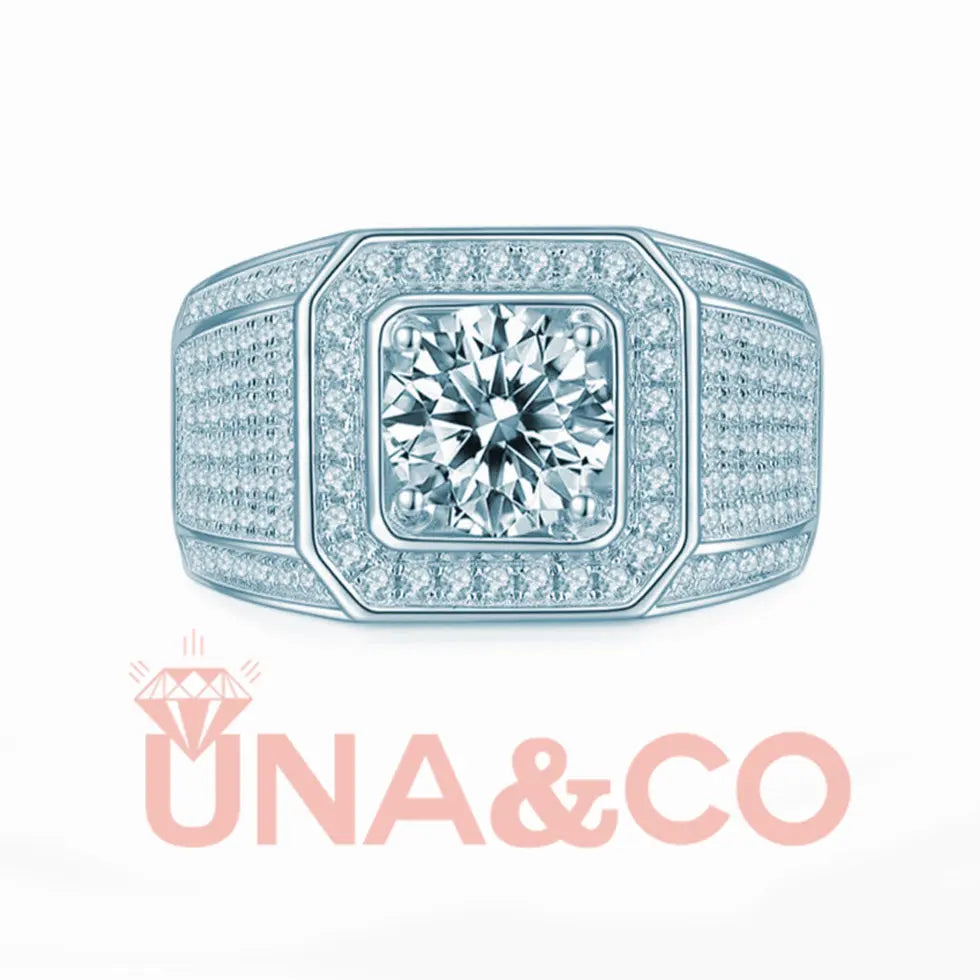 Luxurious Rows Setting Ring for Men UNA&CO