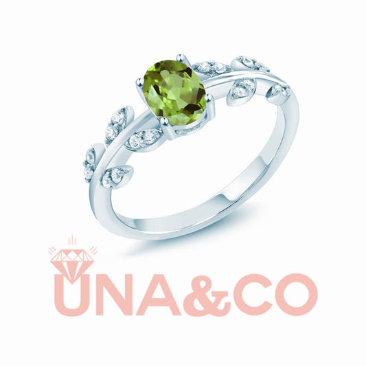 Two Colors Oval Cut Gem Ring