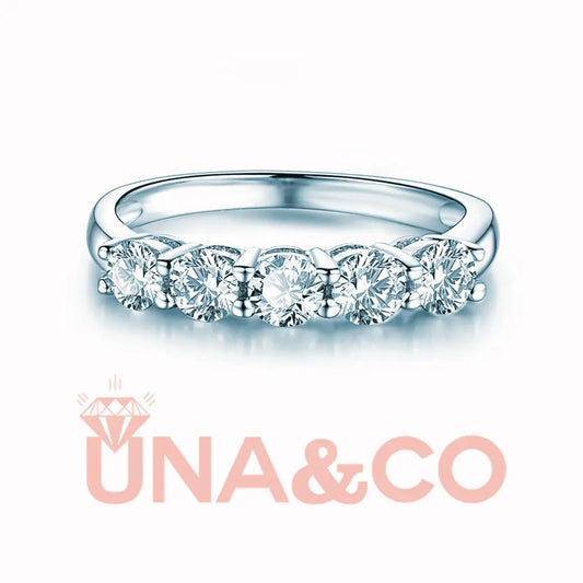 Semicircle Five Stone 0.2 carat Band UNA&CO