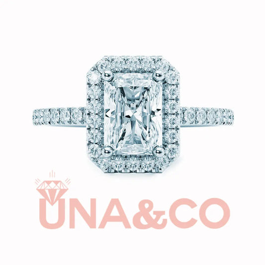 Radiant Cut Halo Engagement Ring UNA&CO