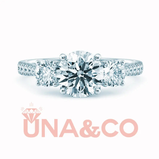 Past, Present and Future Trilogy Engagement Ring UNA&CO