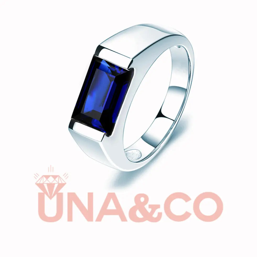 Emerald Cut Gem Ring for Men UNA&CO