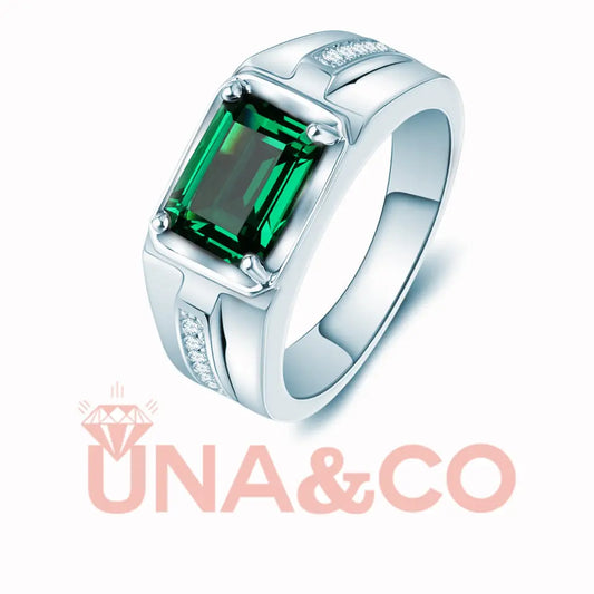 Three Colors Emerald Cut Gem Men's Ring UNA&CO