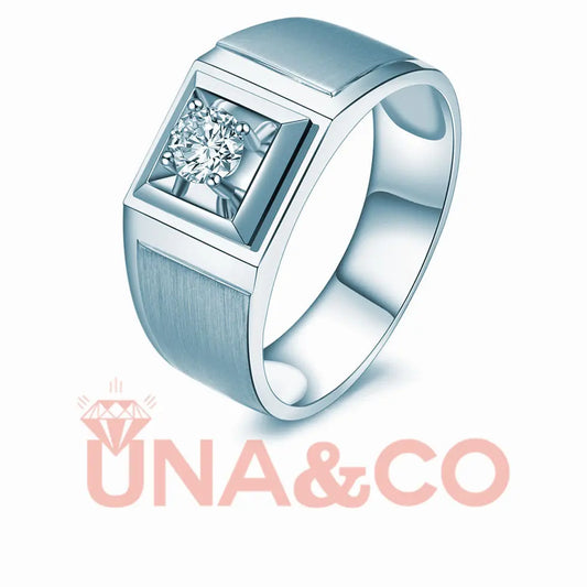 Men's Simple Solitaire Wedding Engagement Ring UNA&CO