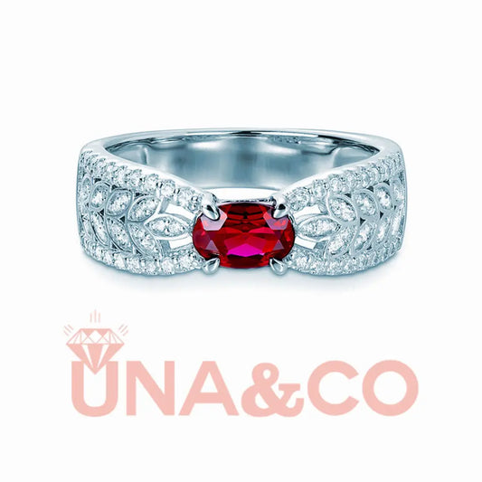 Ear Of Wheat Oval Cut Ruby Ring UNA&CO