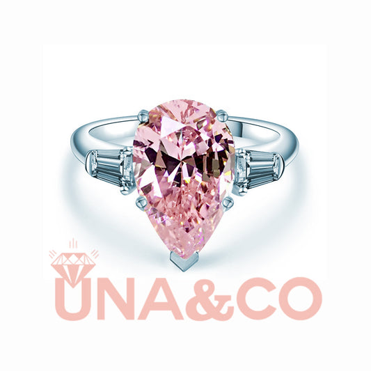 Pear Cut Pink Gem Ring