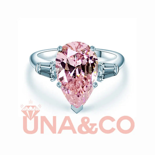 Pear Cut Pink Gem Ring UNA&CO