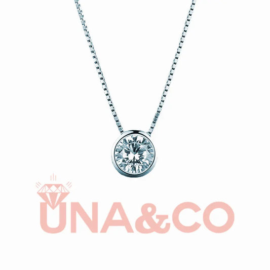 Bezel Setting Round Cut Necklace UNA&CO