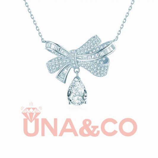 Gorgeous Pear Cut Bow Necklace UNA&CO