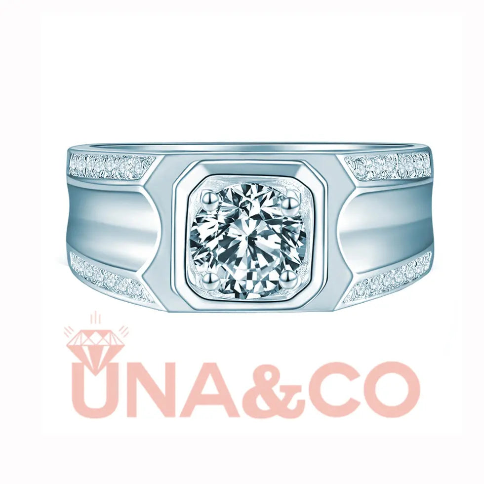 Edge set engagement ring for men UNA&CO