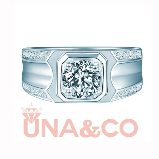 Edge set engagement ring for men UNA&CO