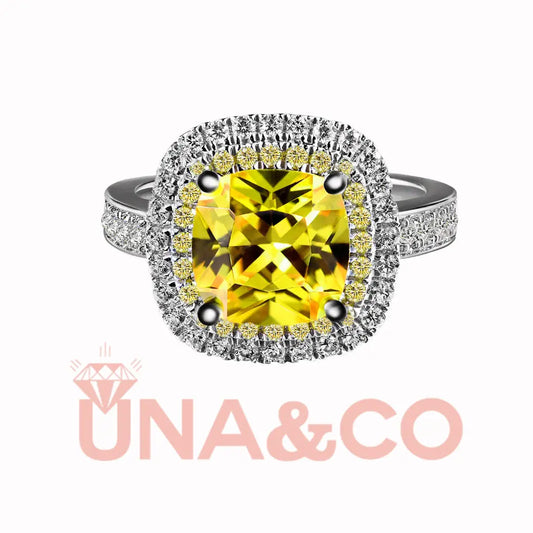 Square-shape Shine Gem Ring UNA&CO