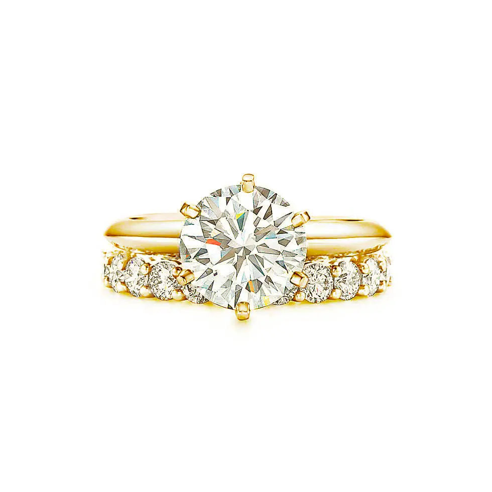 18K YELLOW GOLD MOISSANITE RINGS