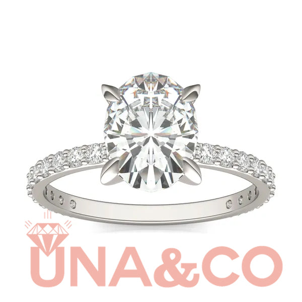 Oval Martini Accented Engagement Ring