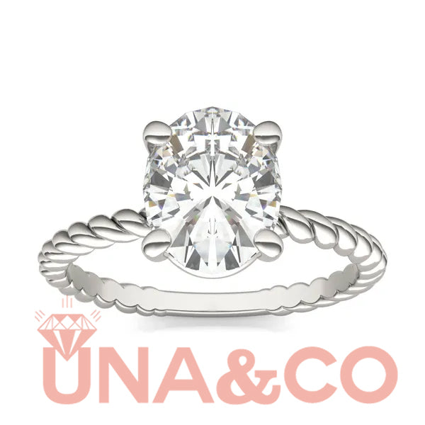 Eternal Unity Oval Solitaire Rope Ring