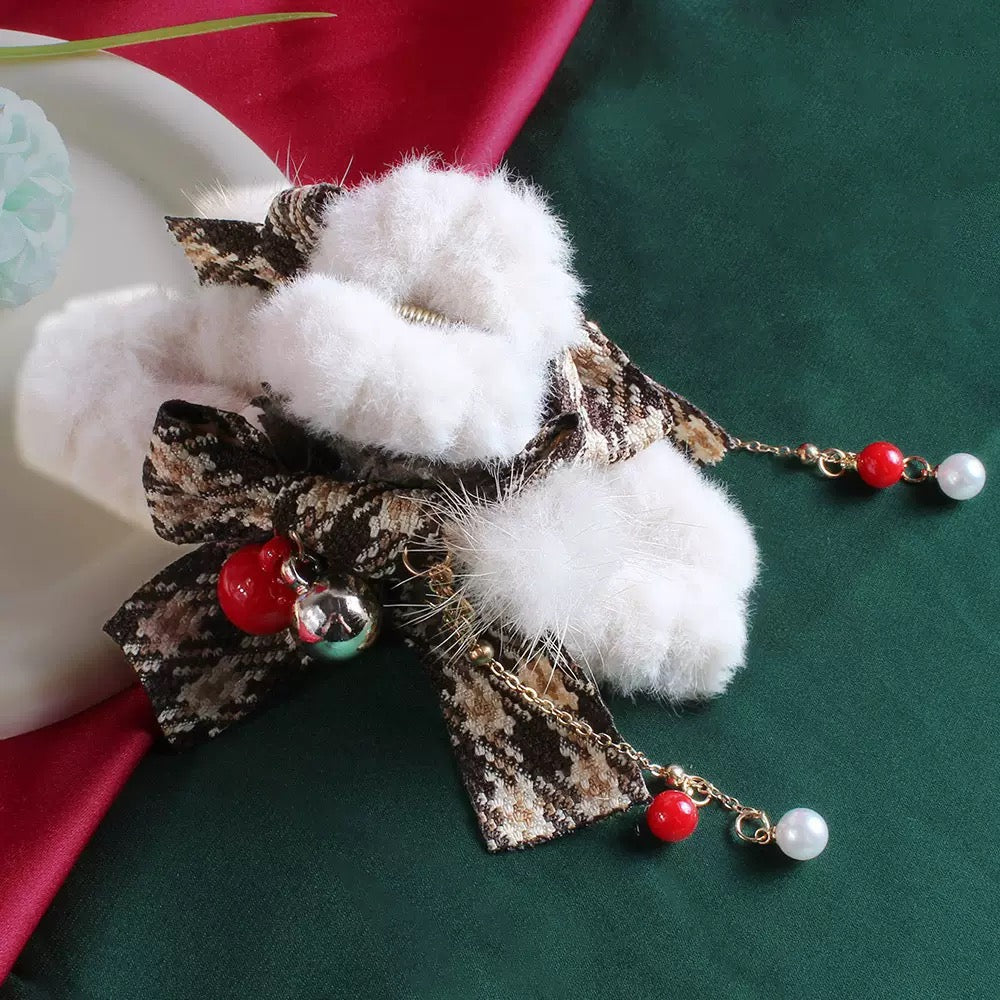Christmas Cute Plush Bow Hair Clip