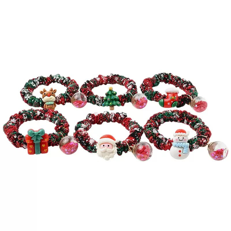 Christmas Santa Pom-Pom Hair Tie