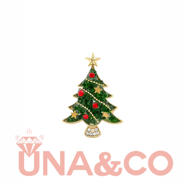 Luxury Crystal Christmas Tree Brooch