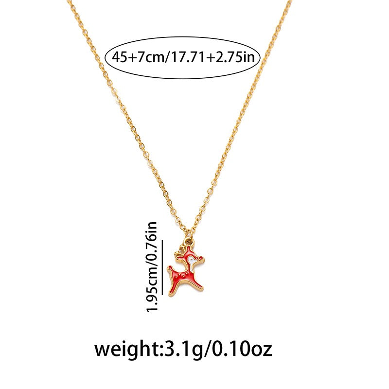 Trendy Christmas Santa Claus Necklace