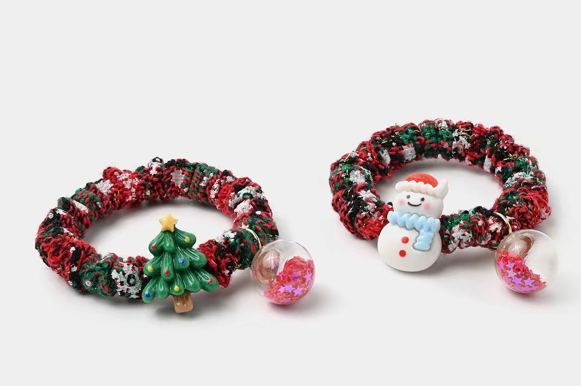 Christmas Santa Pom-Pom Hair Tie