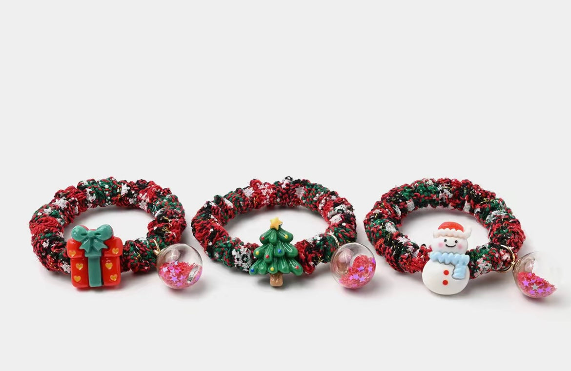 Christmas Santa Pom-Pom Hair Tie
