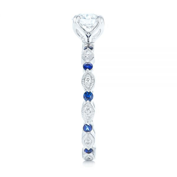 Blue Sapphire Engagement Ring with Accents