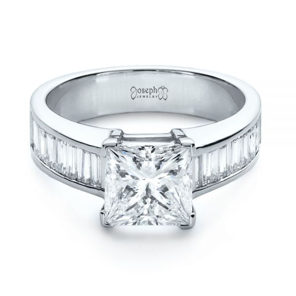 Princess Cut & Baguette Gemstone Engagement Ring