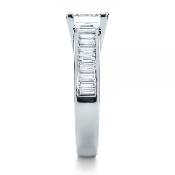 Princess Cut & Baguette Gemstone Engagement Ring