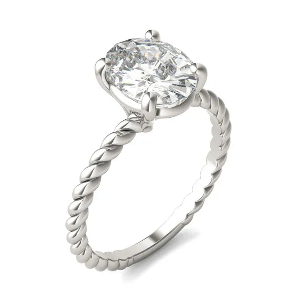 Eternal Unity Oval Solitaire Rope Ring