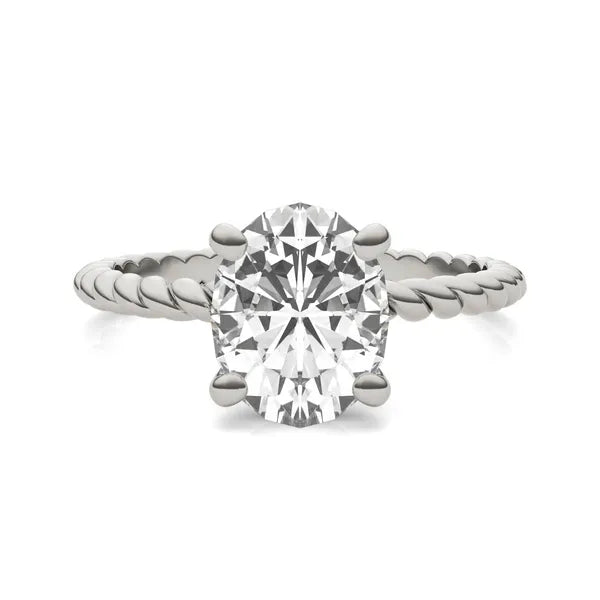 Eternal Unity Oval Solitaire Rope Ring
