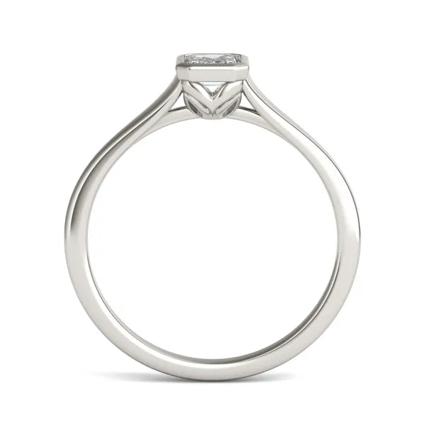 Architectural Bezel Emerald Cut Solitaire Ring