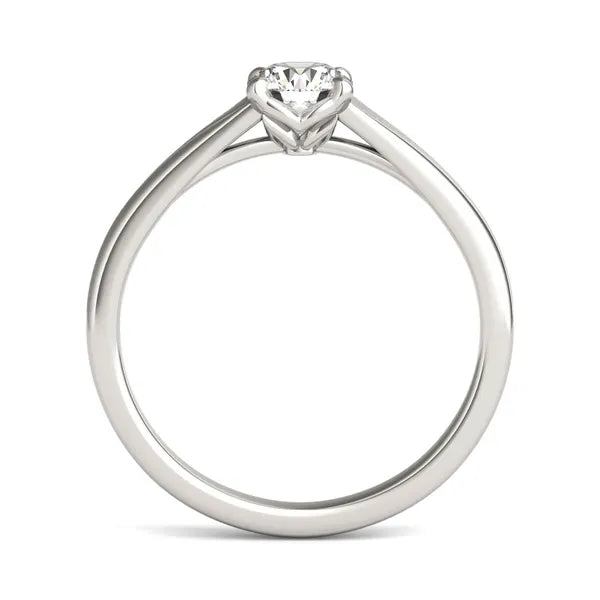 Round Hearts & Arrows Wide Shank Signature Solitaire Ring