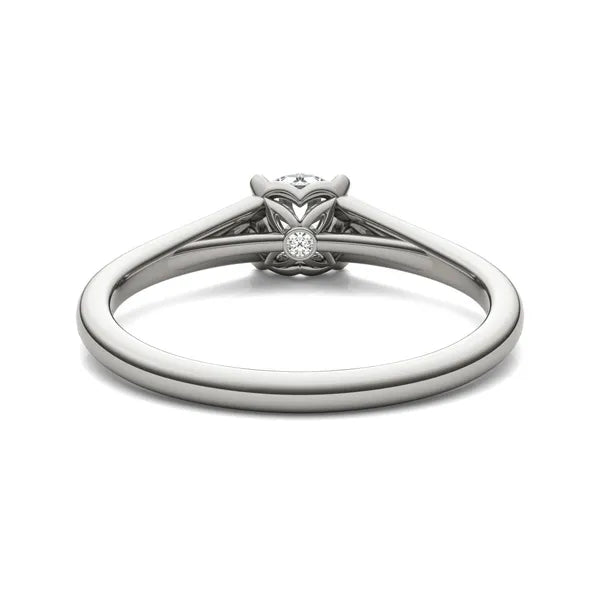 Round Hearts & Arrows Wide Shank Signature Solitaire Ring