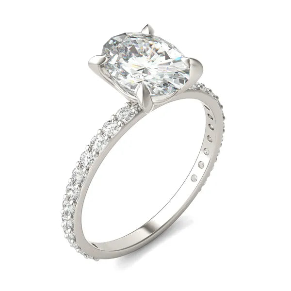 Oval Martini Accented Engagement Ring