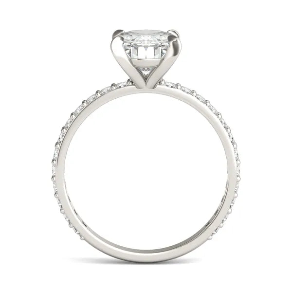 Oval Martini Accented Engagement Ring
