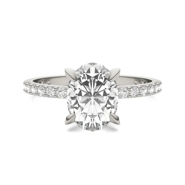Oval Martini Accented Engagement Ring