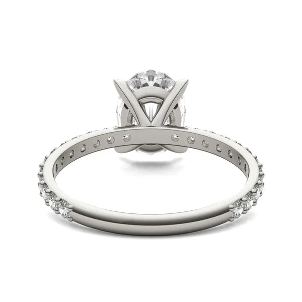 Oval Martini Accented Engagement Ring