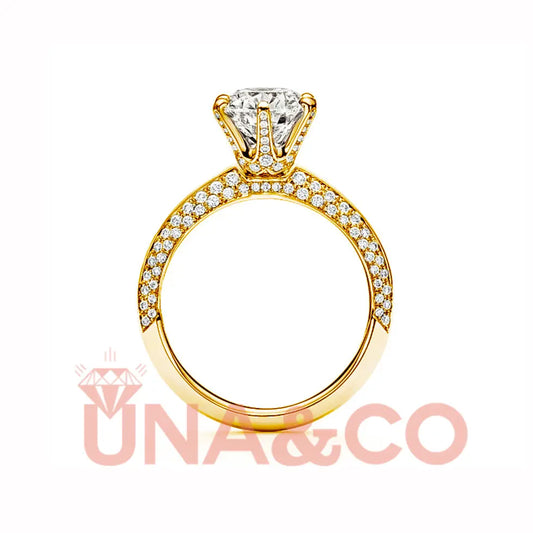 18K Yellow Gold Ice And Fire Moissanite Ring UNA&CO