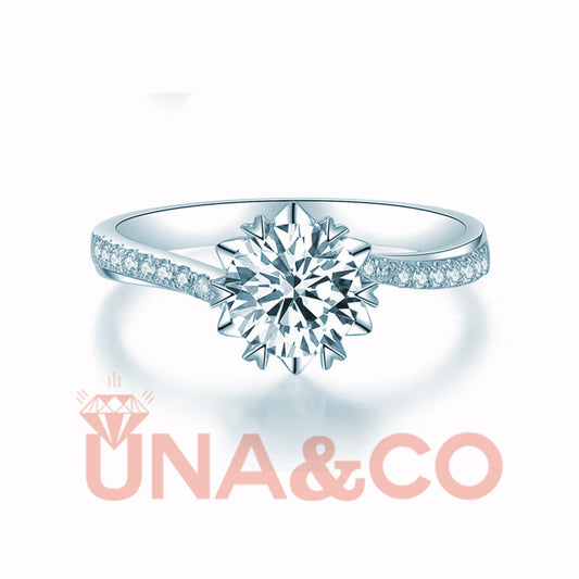 Twisting Ring Arms Snowflake CVD Diamond Ring