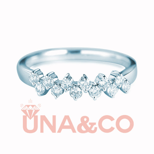 Fashion simple CVD diamond row ring