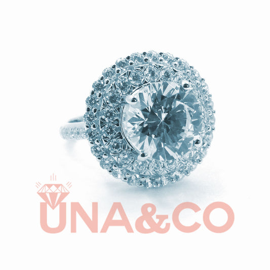 3-5CT round cut CVD diamond ring