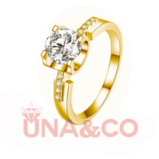 18K Yellow Gold Ox Head Moissanite Ring UNA&CO