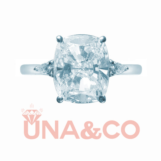 Brilliant Rectangular Cushion-Cut Engagement Ring